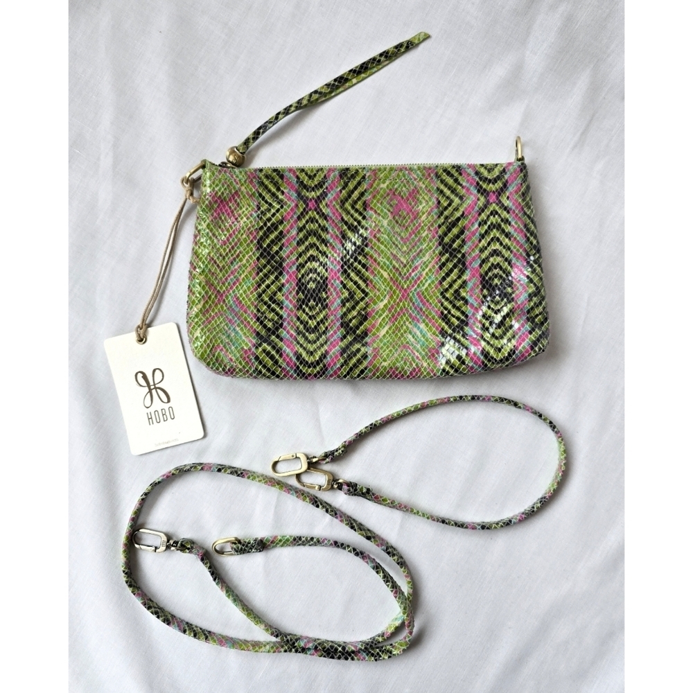 HOBO▪️Darcy 100% Genuine Leather- Geo Diamond Print Convertable Purse